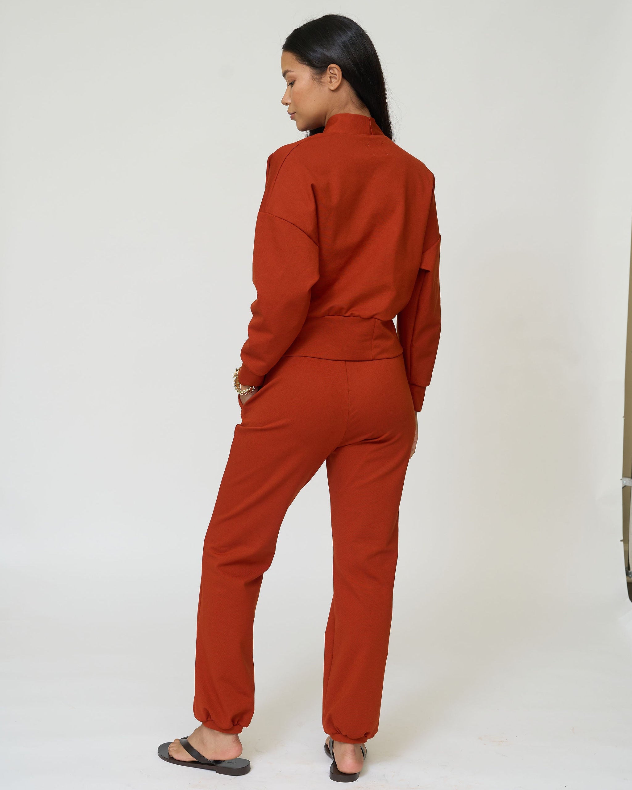 stretch jogger set UT burnt orange